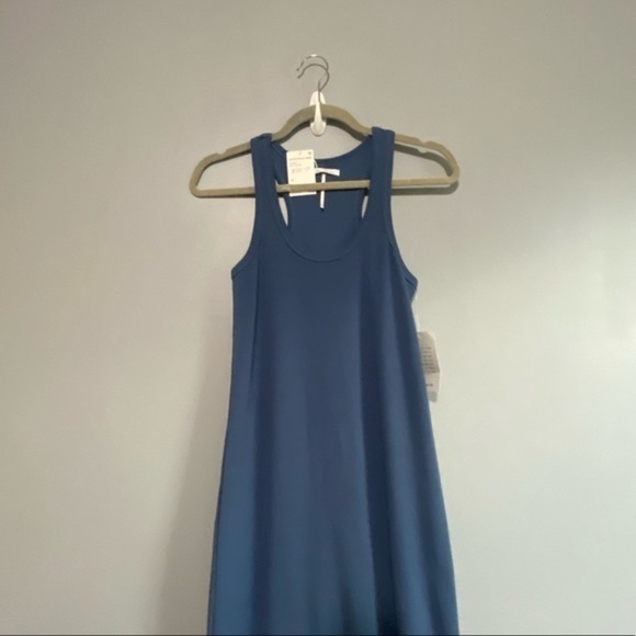 Stitchdrop Scoop Neck Racerback Rib Knit Tank Dress In Soft Moss Size XS New - Picture 5 of 8